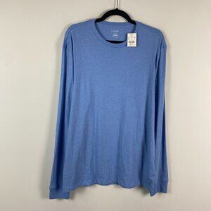 J.Crew Mens Long Sleve Washed Jersey Tee Blue Size Large T Shirt M2190
